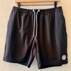CHUBBIES The Capes Men’s Black Classic Lined 7” Drawstring Swim Trunks Sz Large